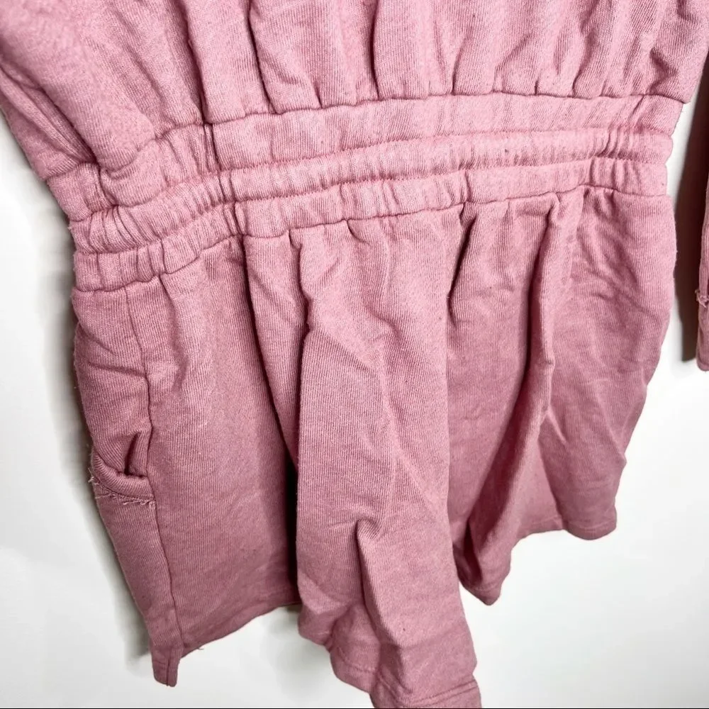 LULU'S Relaxed Agenda Mauve Pink Hooded Lounge Romper XS - Picture 5 of 10